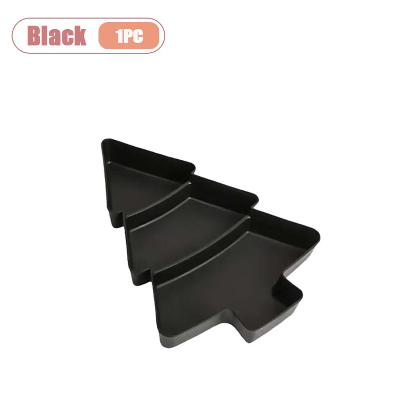 1-10PCS Plastic Divided Fruit Tray Christmas Tree Candy Dish Snack Plate Decorative Compartment Serving Tray for Living Room