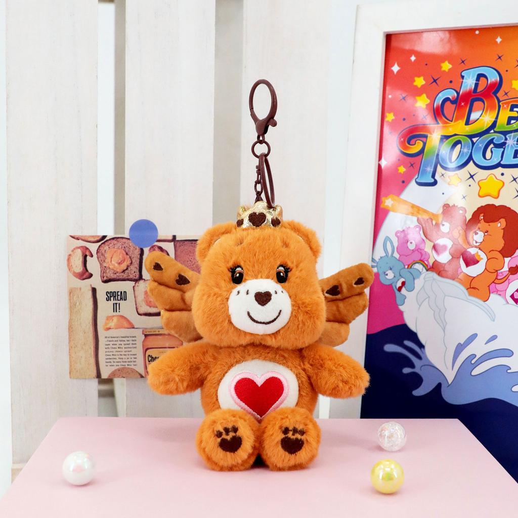 Care Bears Cute Angel Wings 15cm Plush Keychain Stuffed Doll Pendant Kawaii Bag Charm Luggage Accessory Soft Stuffed Animal Key