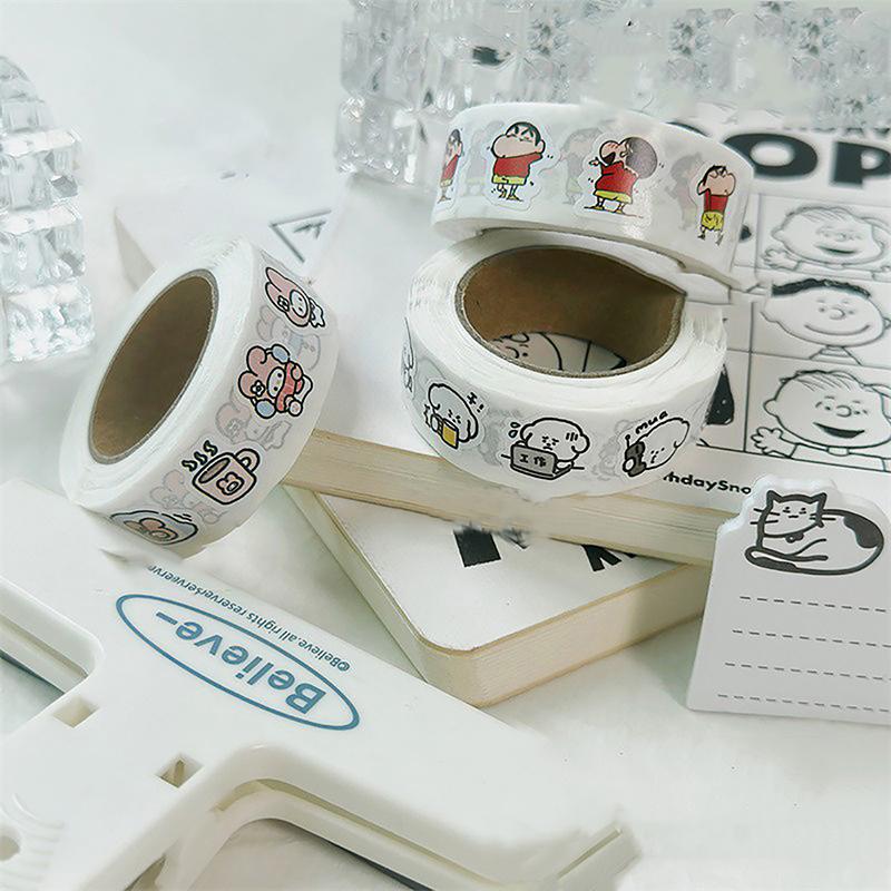 500Pcs/Roll Stickers Kawaii Hello Kitty Melody Kuromi Cinnamoroll Cartoon Kids Reward Stickers Gift Decoration Decals Toys
