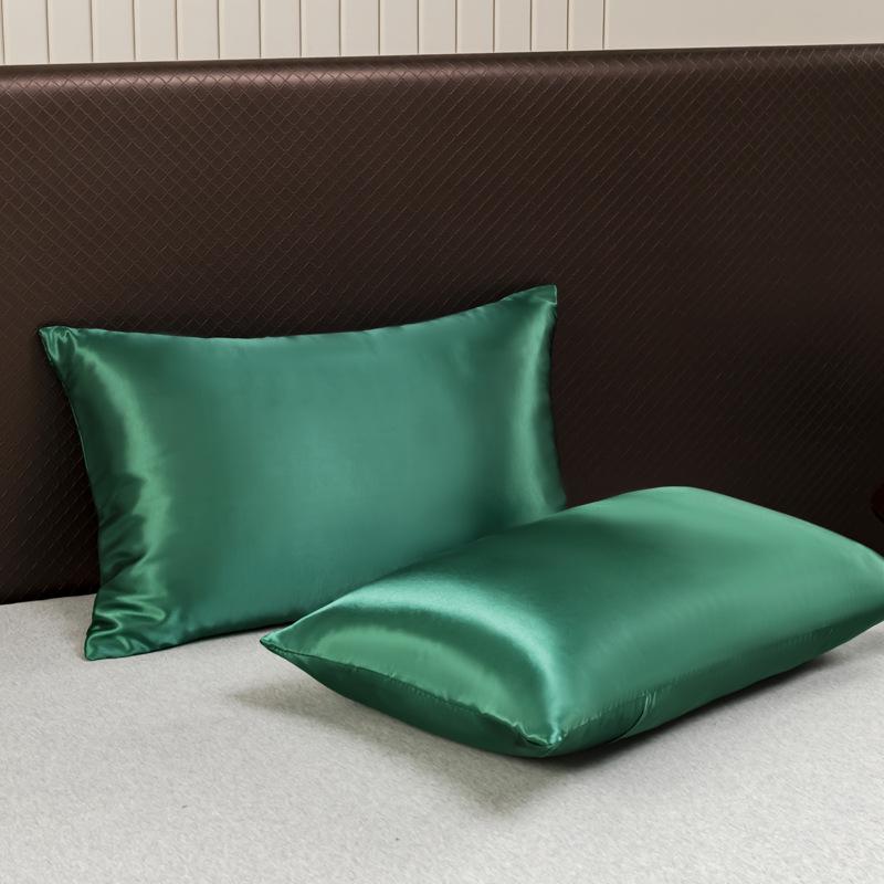 European American Solid Color Satin Three-Piece Bedding Set - Bed Sheet, Fitted Sheet & Pillowcase
