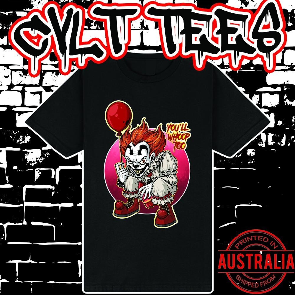 Insane Clown Posse IT Пеннивайз кроссовер Футболка с принтом группы ~ 100% Хлопок ICP Джаггало Унисекс Футболка M