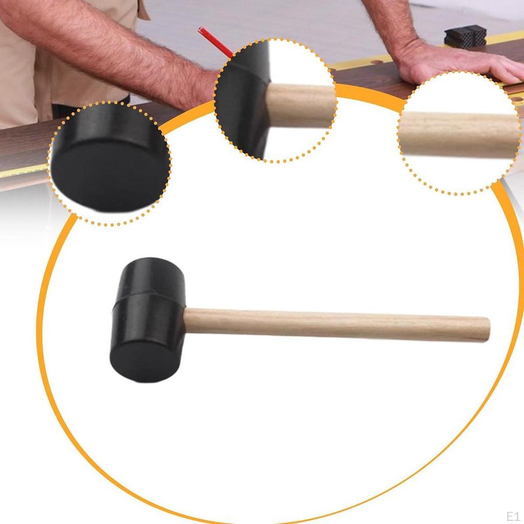 Rubber Hammer Hand Tool No Damage Soft Blow Tasks Double Faced Mallet for Crafts Wood