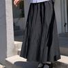 Damen Weißer High-Waist Slim-Fit Midi/Maxi Rock im Französischen Stil - Herbst Elastischer Bund Schirm-Silhouette für Eleganten Look