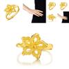 Graceful Women's Brass Gold Plated Flower Ring Adjustable Bougainvillea Style Chic Jewelry