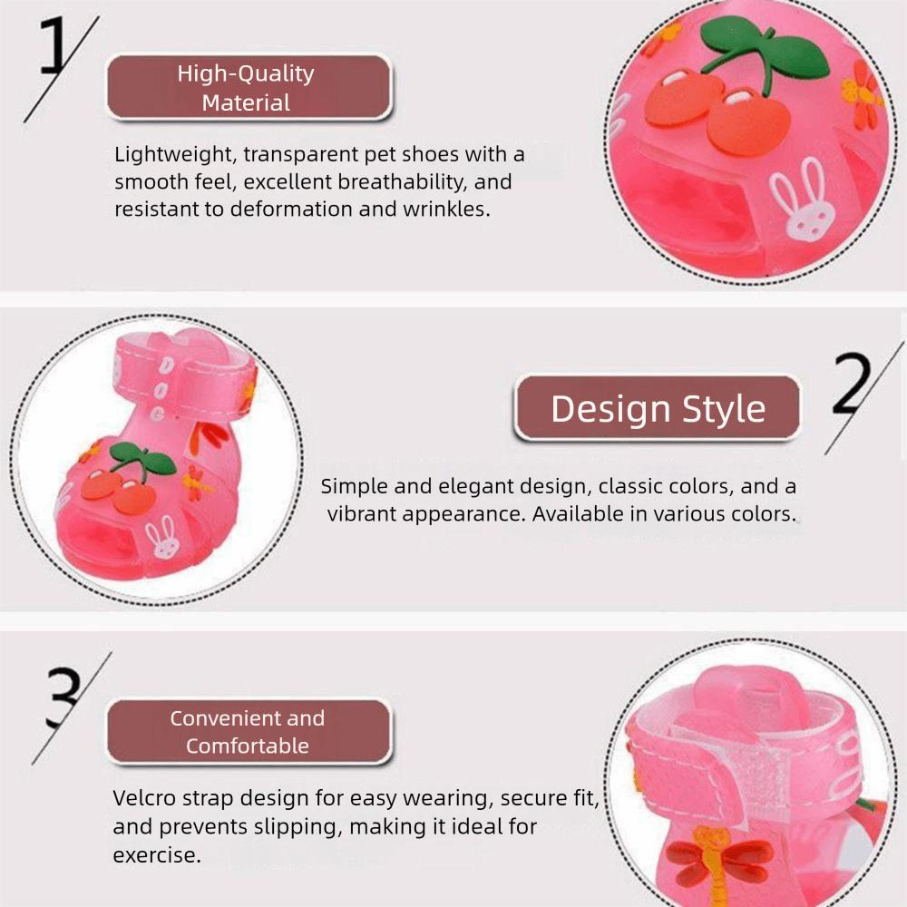 4 st/set Halkfria Andningsbara Hundskor Mjuka Ihåliga Valpskor Golv av Hårt Trä