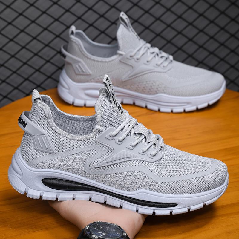Men's Shoes Popular 2025 Summer Breathable Fly-woven Thin Men's Versatile Mesh Trendy Shoes Sports and Leisure Shoes Foreign Trade Shoes