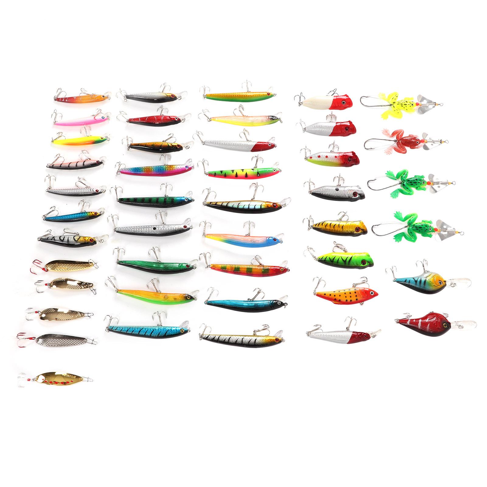 44pcs Fishing Lures Bass Hard Artificial Fishing Bait Plastic Fishing Lures for Ocean Lake River