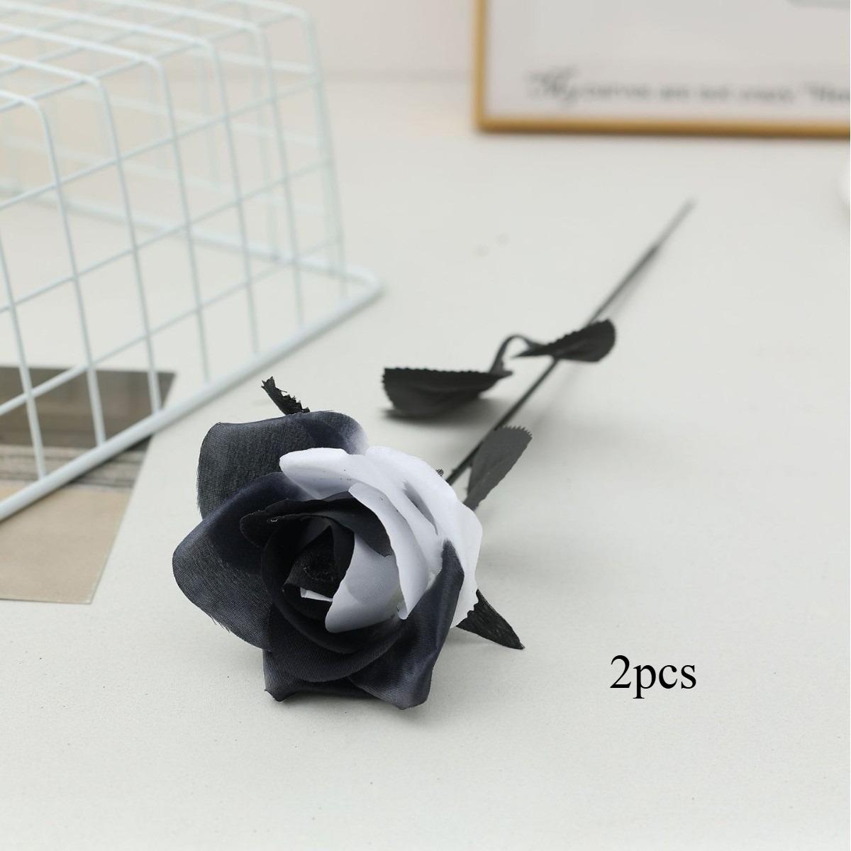 2-5 шт. Имитация Букет черных одиночных роз Темная готическая декорация Черная вечеринка Пасха Хэллоуин