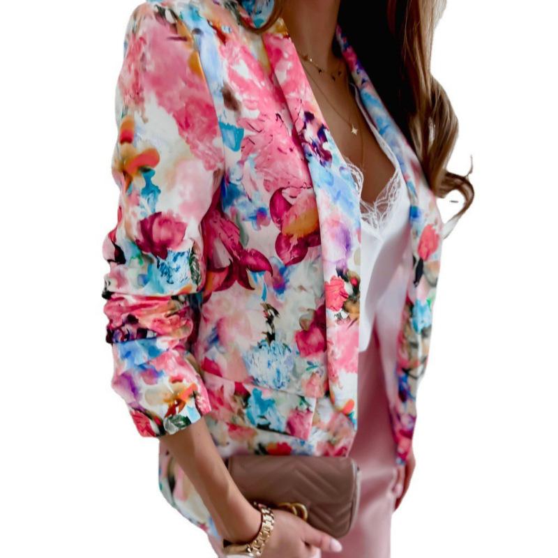 

Tooxika весна и осень новый стиль пиджак с принтом отворотов приталенный маленький пиджак XXL