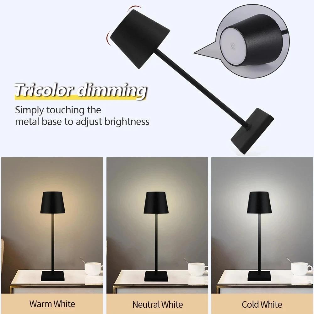LEDowa lampka biurkowa USB ładowana lampka stołowa Bar Restauracja Atmosfera Bezprzewodowe lampki dotykowe Wodoodporne światła LED do hotelu sypialni