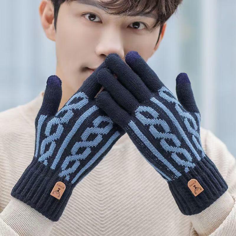 

Three Dolphins DU Men s Winter Touchscreen Knit Gloves