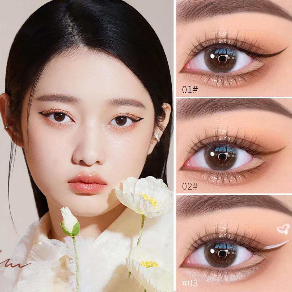 Qin Derdom Eyeliner Pencil Gel Eyeliner in BlackDark BrownWhite. Features a 2mm adjustable tip for creating a long-lasting, smudge-proof, waterproof,
