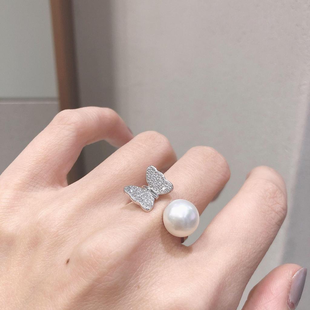 European-American Zircon Open Ring: Elegant, High-End Fashion Jewelry for Women