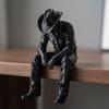 Pensive Hanging Head Cowboy Statue 3D Printed Melancholy Cowboy Figurine  Men Bedroom