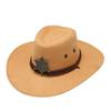 Unisex Artificial Suede Beach Cowboy Hat Wide Brim Solid Color Sun Sunscreen Cap Breathable Sun Protection Party Cosplay Hat