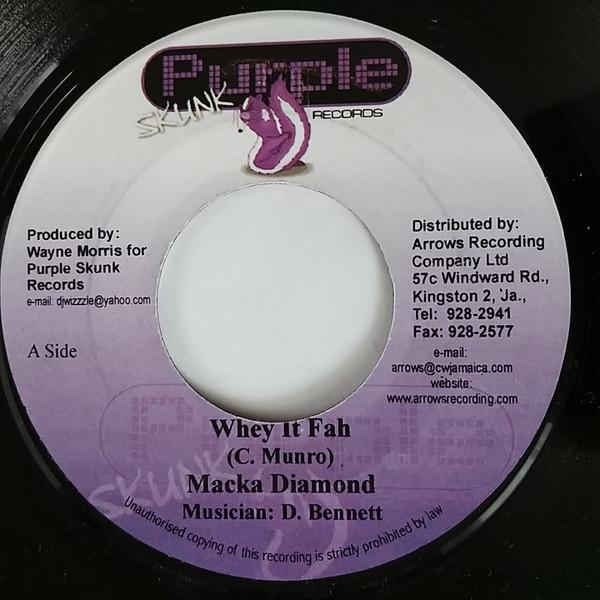 

7inch Record MACKA DIAMOND / ROUND HEAD - Whey It Fah / Is A Must DB003 Purple Skunk Re 2004 Jamaica Reggae, Ska & Dub Used