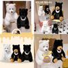 Adorable Plush Bear Doll Perfect For Kids Festival Gifts In Soft White Black And Brown Colors
