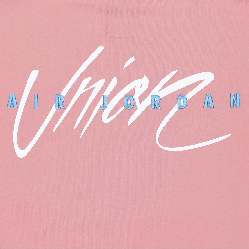 Jordan X Union LA Dunk Print Crew Neck T-Shirt Men Tops Pink CZ1458-695