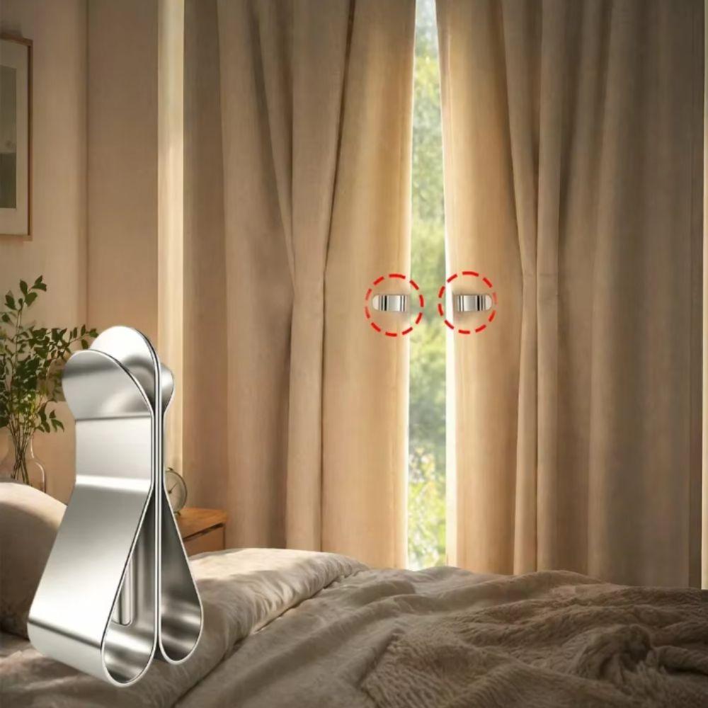 Magnetic Closure Curtain Clips Detachable Nail-Free Magnetic Curtain Clips Metal Rust-proof Blackout Curtain Clips Bedroom