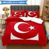 3PCS Turkish Football Emblem Bedding Set 2D Printing (Includes 1 Duvet Cover + 2 Pillowcases Coreless), Bedroom decor,Fan gift