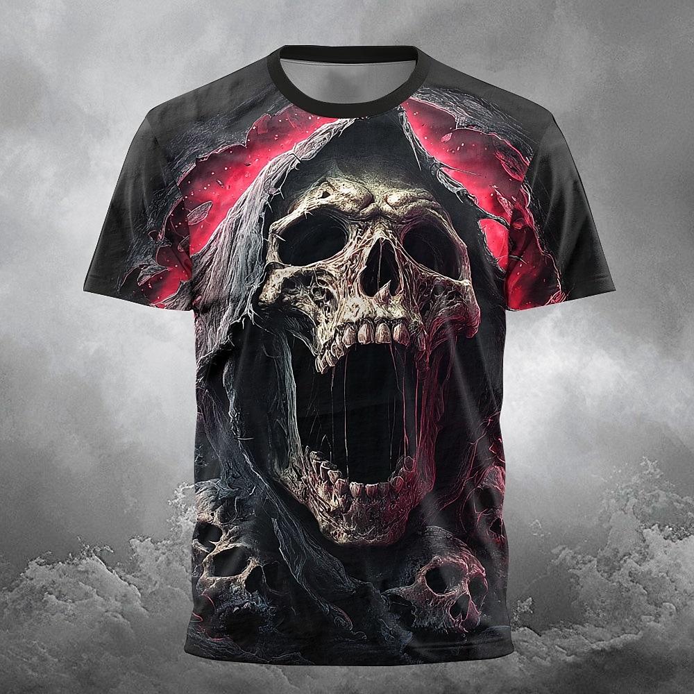 Summer Men's 3D Printed Crew Neck T-Shirt Fashion Versatile Breathable Trend Casual