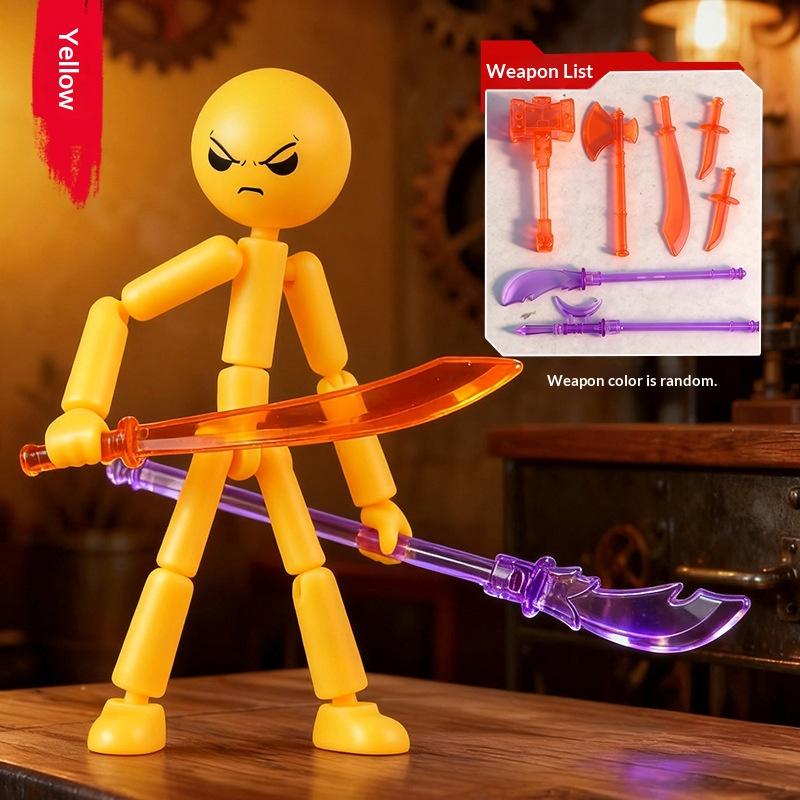 1Pc Rage Stickman Action Figure New Highly Articulated DIY Model Kit with Multiple Joints Collectible Poseable Toy for Creative Display