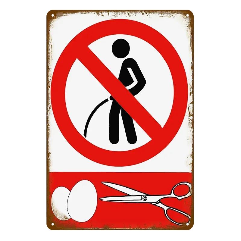 Vintage Toilet Sign Funny Metal Tin Sign Plaque WC Lavatory Toilettes Wall Art Bar Club Bathroom Restroom Toilet Wall Decoration