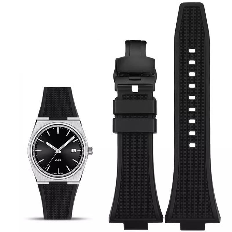 Watchband For Tissot PRX Series Super Player T137.407/T137.410 wristband Butterfly Buckle Men's High quality Watch Strap 26*12mm