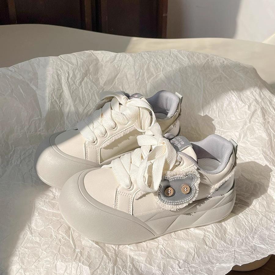 

Dopamine spring board shoes women s new versatile chic shoes platform white shoes casual bread shoes 40 срібний