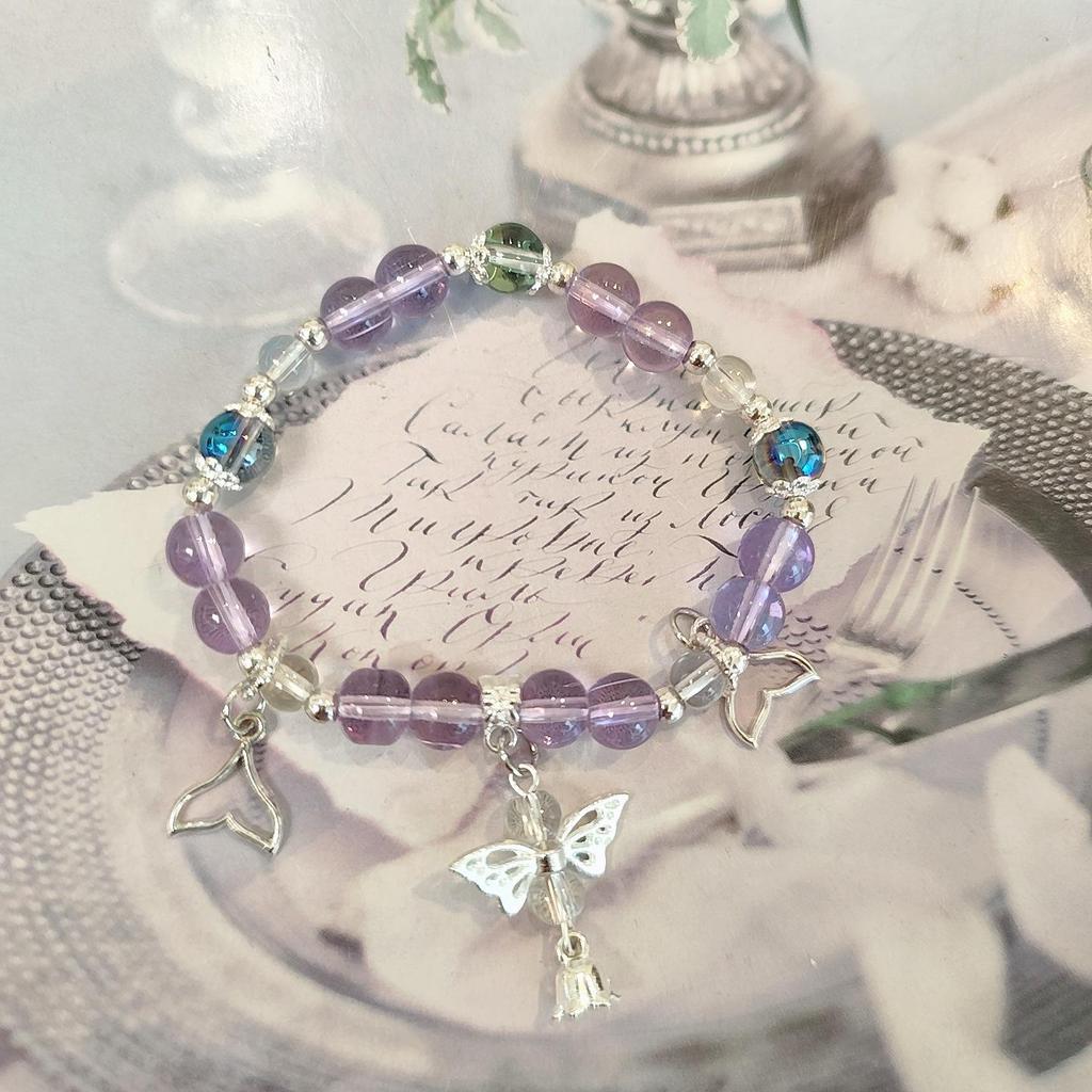 Festive Holiday Christmas Tree Bracelet with Lampwork Beads