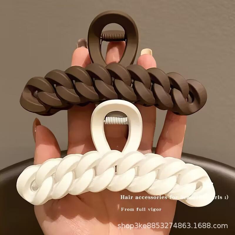 Premium Milk Coffee Color Grab Clip Hairpin French Shark Clip for Women's Back Head