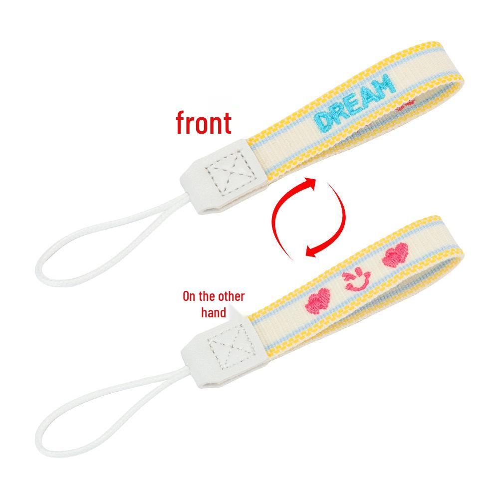 Embroidered Letter Portable Coffee Cup Strap Tote Lanyard