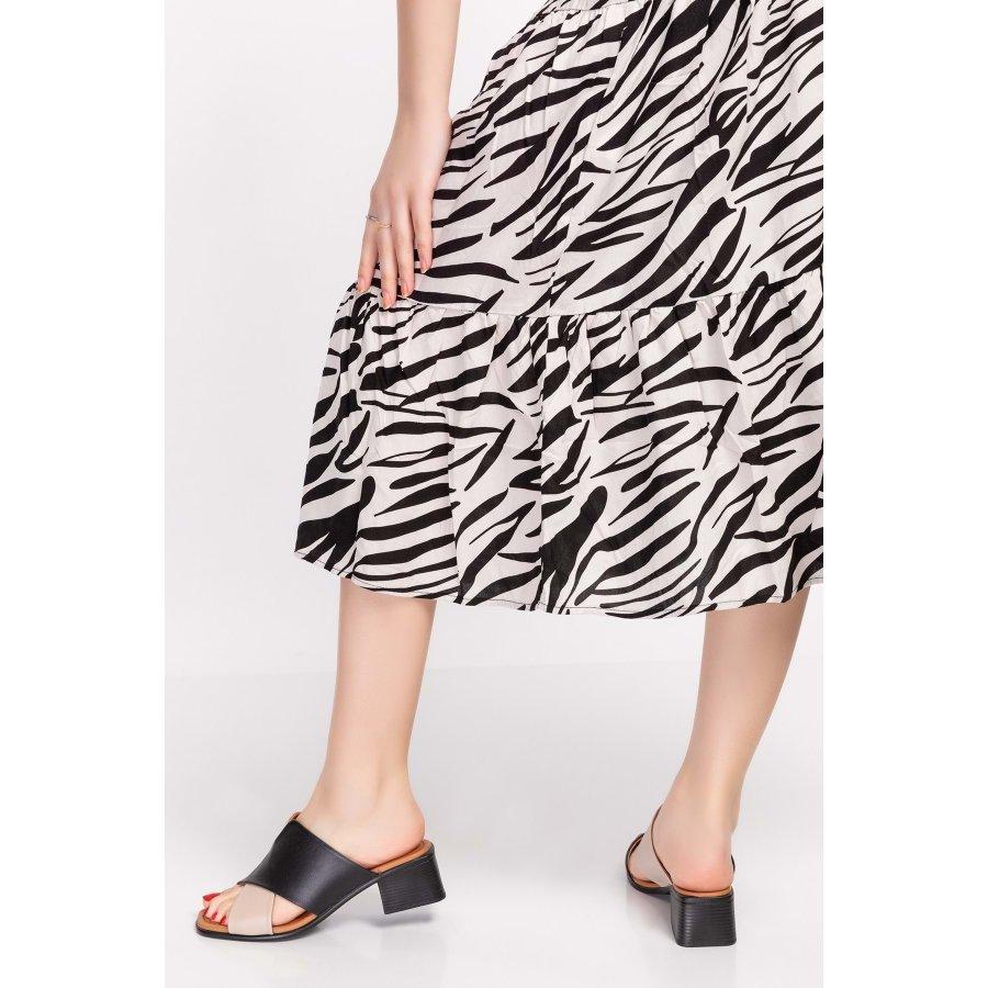 Damen-Clogs aus echtem Leder mit niedrigem Absatz für den Sommer