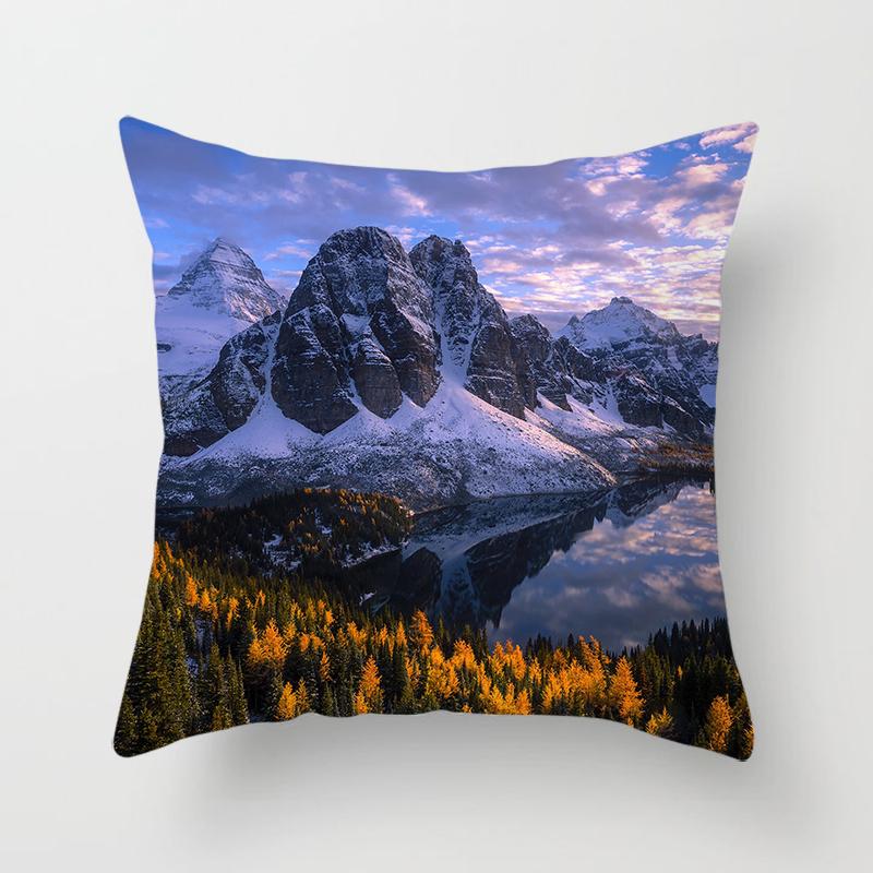 Natural Scenery Beautiful Printed Pillow Cover Sofa Decoration Ornament Office Seat Car Cushion Cover Home Decor Pillow Cover