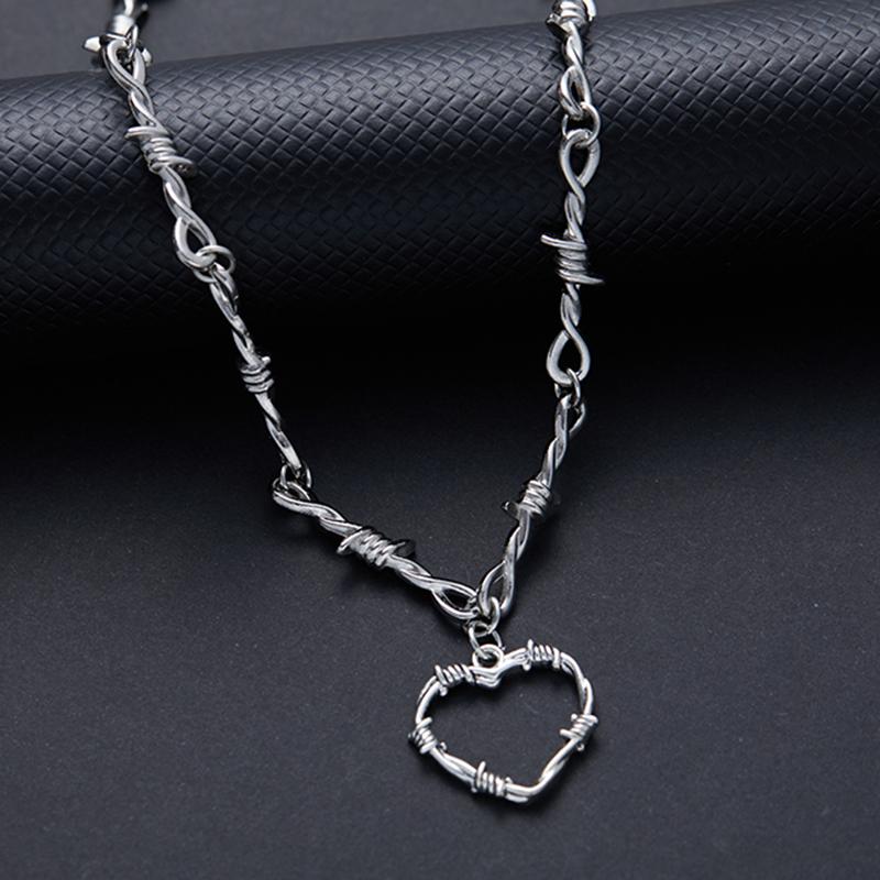 Xiaomi Small Wire Brambles Iron Heart Choker Necklace for Women Hip-hop Gothic Punk Style Barbed Wire Little Thorns Chain Choker Gifts
