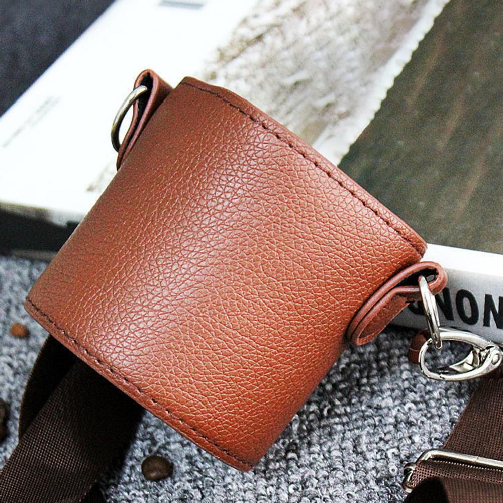 Universal Beverage Cup Bag Portable Strap Faux Leather Beverage Cup Sleeve Coffee Cup Holder Hanging Strap