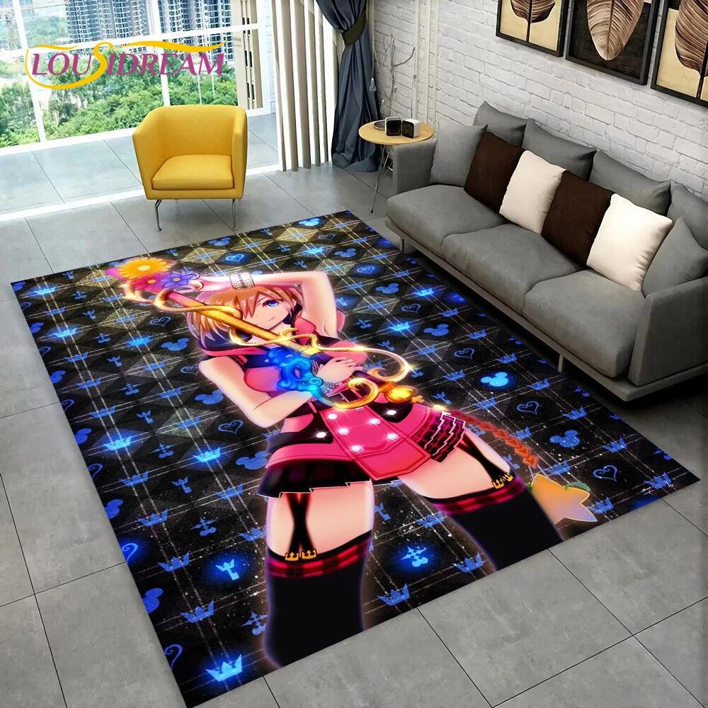 HD Cartoon Kingdom Hearts Games 3D Carpet Rug for Bedroom Living Room Home Sofa Decoration,Children Large Decor Floor Mat Gift