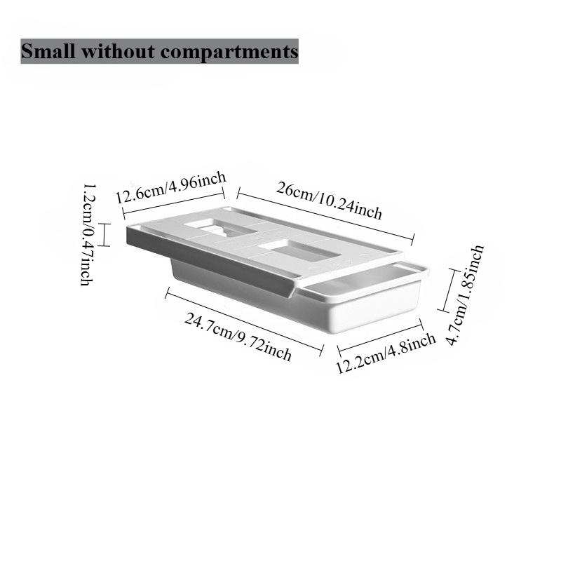 1PC SelfAdhesive Storage Drawer Box Makeup Pencil Tray Non Perforated Drawer Style Storage Box Under The Table, Wardrobe Drawer