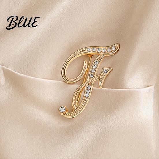 Strong Buckle Brooch English Letter with Sparkling Rhinestones Lightweight Thin