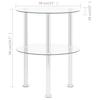 Side Table with 2 Shelves Transparent 38 Cm Tempered Glass