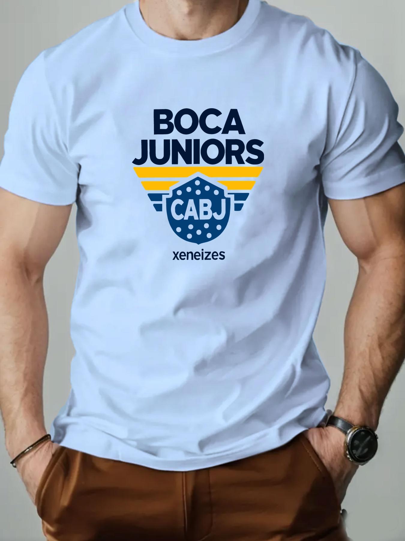 

Mens cotton Tshirt Boca Juniors summer round neck shortsleeved graphic breathable fashion casual Tshirt S
