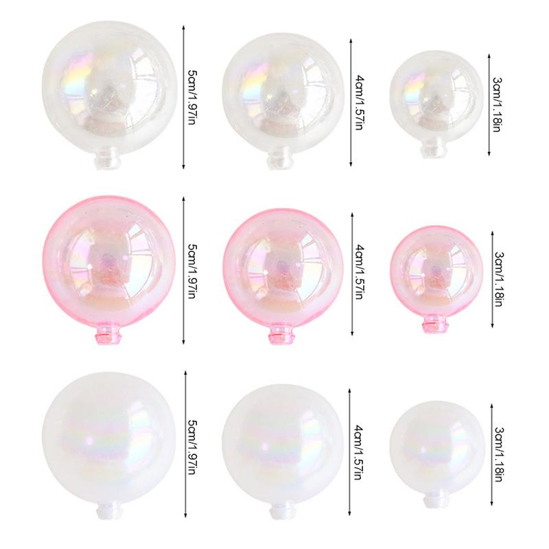 10Pcs Clear Bubble Balls Cake Topper Pearl Shape Cupcake Toppers Kids Girls Mermaid Birthday Decoration Unicorn Party Supplies