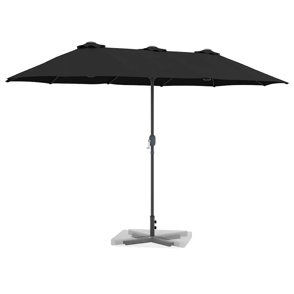 Garden Sun Umbrella Black 370 X 197 X 239 Cm