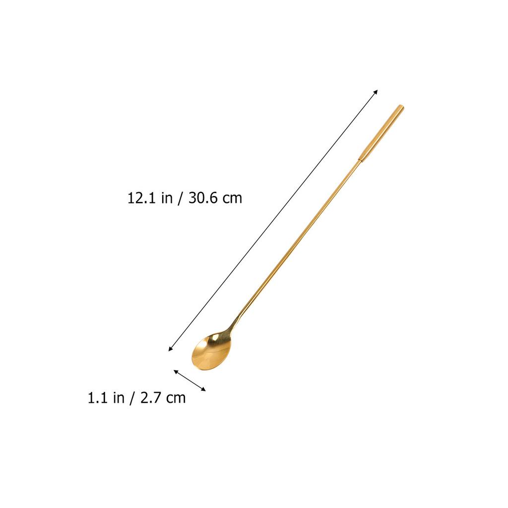 Stainless Steel Long Handle Stirring Spoon Premium Mirror Finish Rust Proof Heat Resistant for Cocktails Iced Coffee