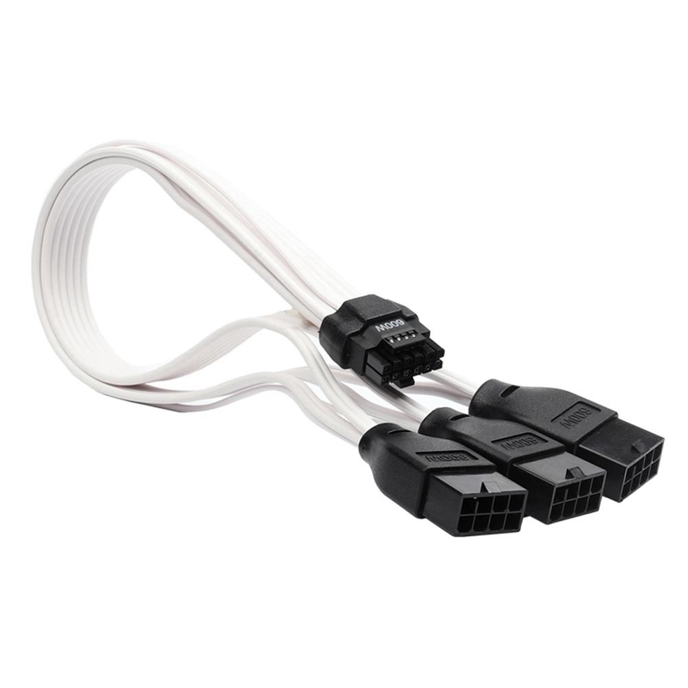 

Удлинительный кабель PCI-e 5.0 600 Вт, адаптерный кабель для модуля питания видеокарты 30 см/1 фут для графического процессора RTX 3090Ti 4070Ti 4080 4090 белый