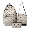 Koreanische Schleife Mädchen Rucksack Set von 3 Große Kapazität Lässiger Tagesrucksack Ins Stil Niedlich Schüler Schultasche Reisetasche