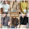 3 Inner Semi-turtleneck Slim-fit Knitted Sweater Bottoming Shirt Fleece Thermal Top Autumn and Winter Women's Clothing Long Sleeves
