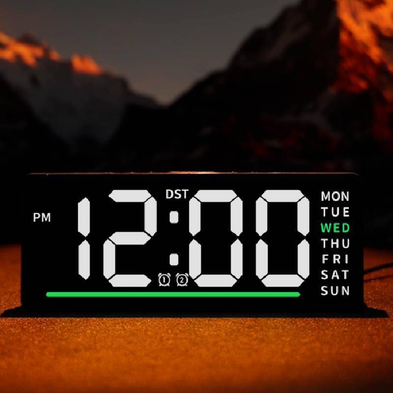 Digital Alarm Clock For Kids With Led Display And Calendar Functionality
