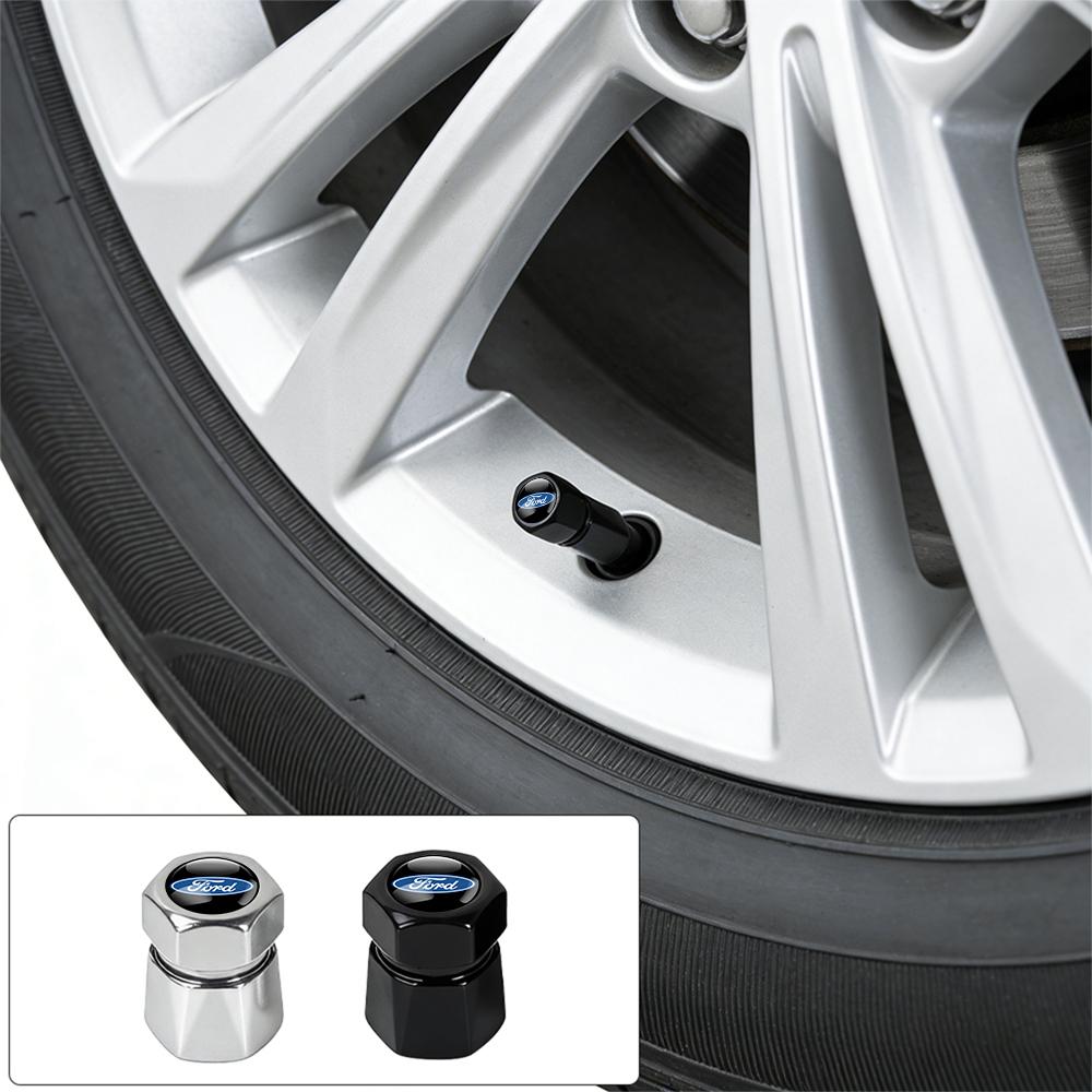 4PCS Car Wheel Tire Valve Caps Air Stem Cover For Ford Cmax Focus Mk4 F150 Mk2 Fiesta Fusion Kuga Explorer Shelby Ranger Mondeo