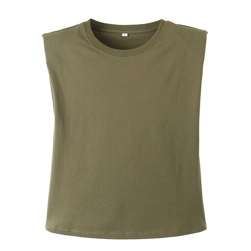 Fashion Style 2024 Summer New Women's Clothing Casual Easiest for Match Padded Shoulder Decoration Stripes T-shirt 0858030104